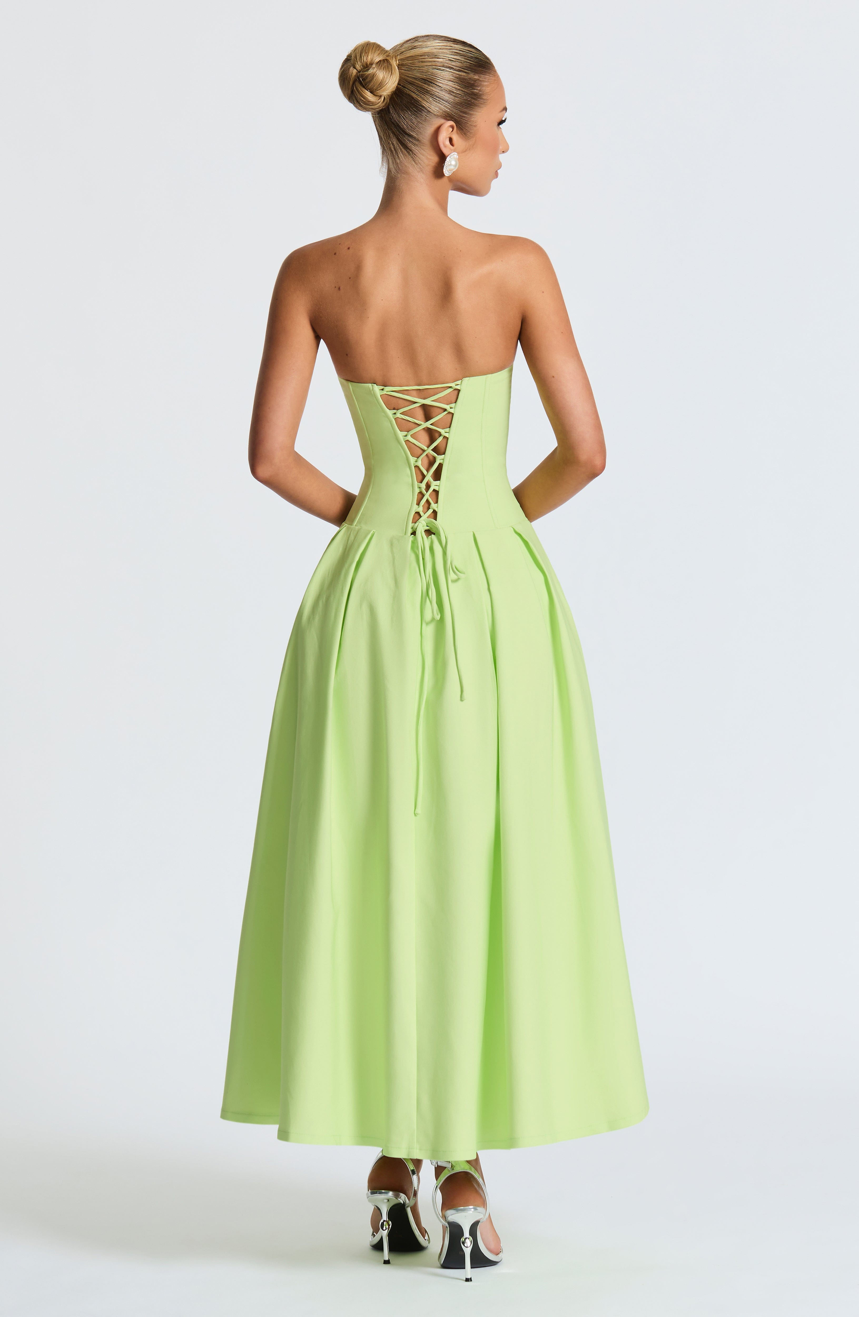 Salma Midi Elbise – Lime Yeşili