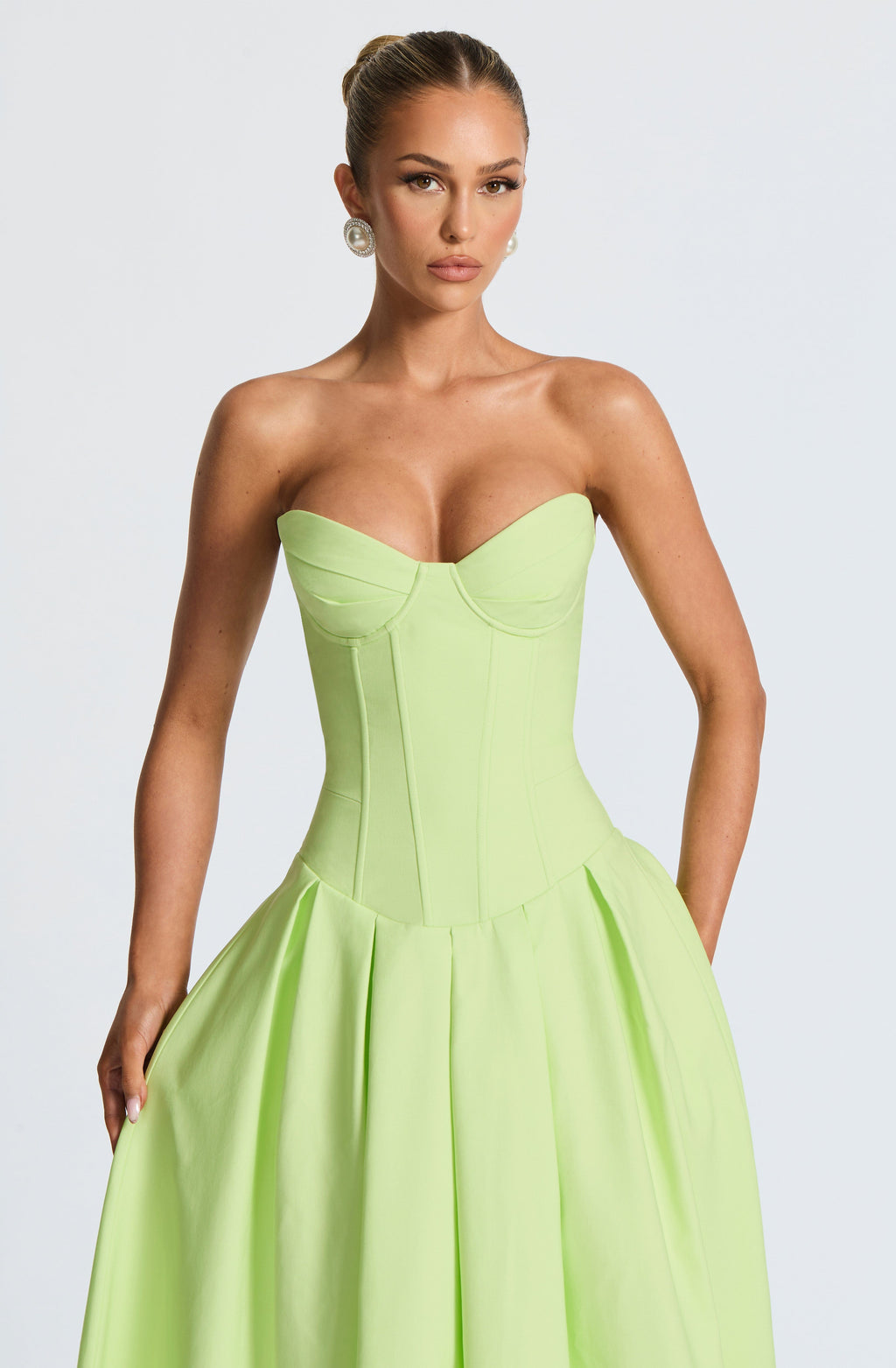 Salma Midi Elbise – Lime Yeşili