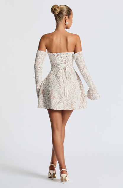 Salone Mini Elbise - Ivory