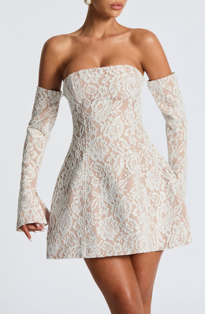 Salone Mini Elbise - Ivory