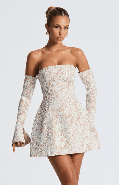 Salone Mini Elbise - Ivory