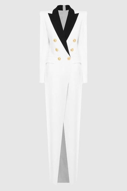 Silas Colorblock Smokin Uzun Blazer Elbise