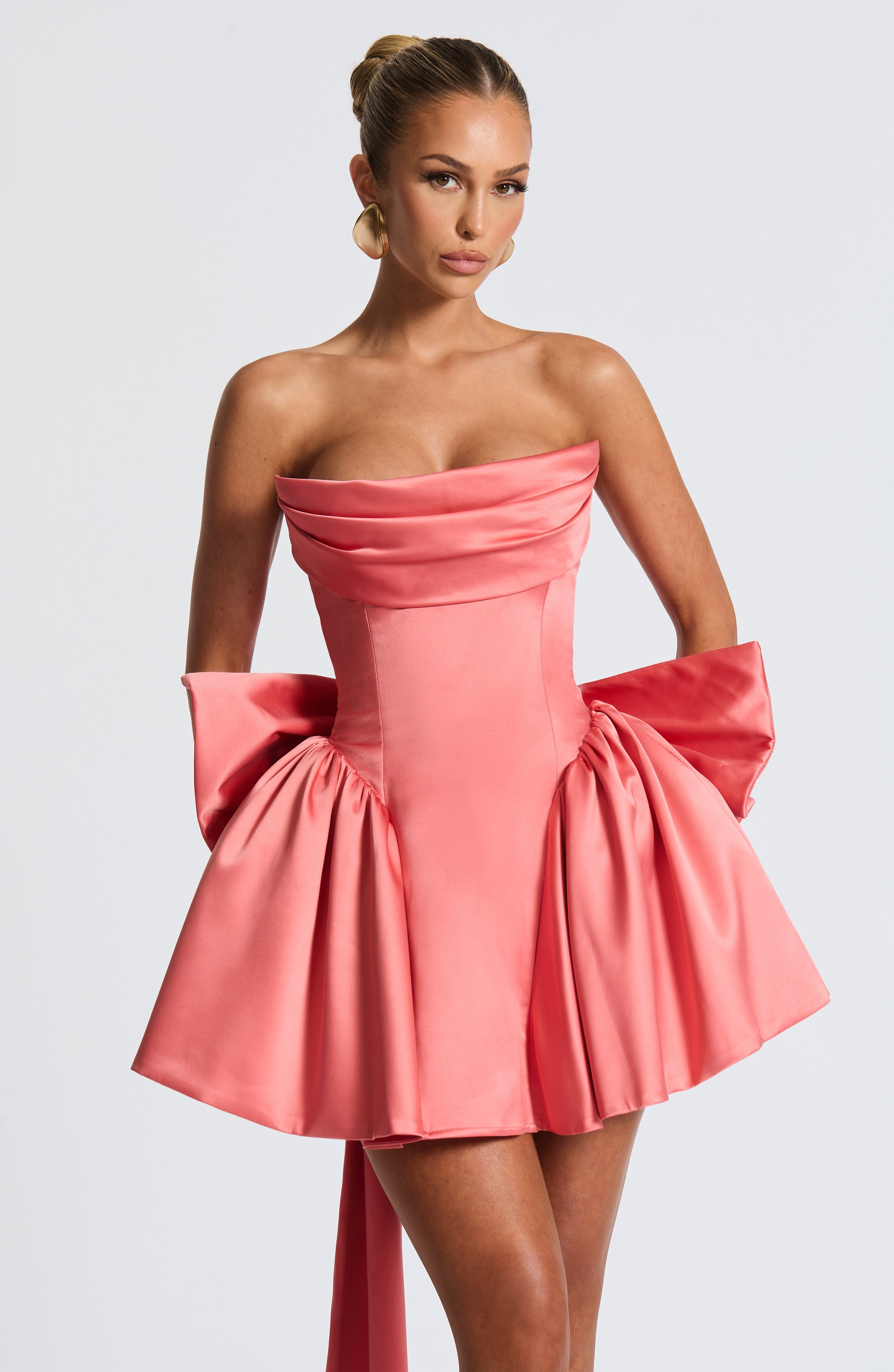 Trinity Mini Elbise – Coral Pembe