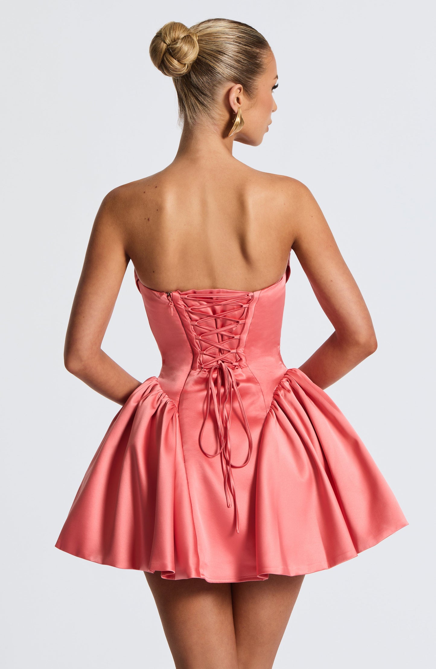 Trinity Mini Elbise – Coral Pembe