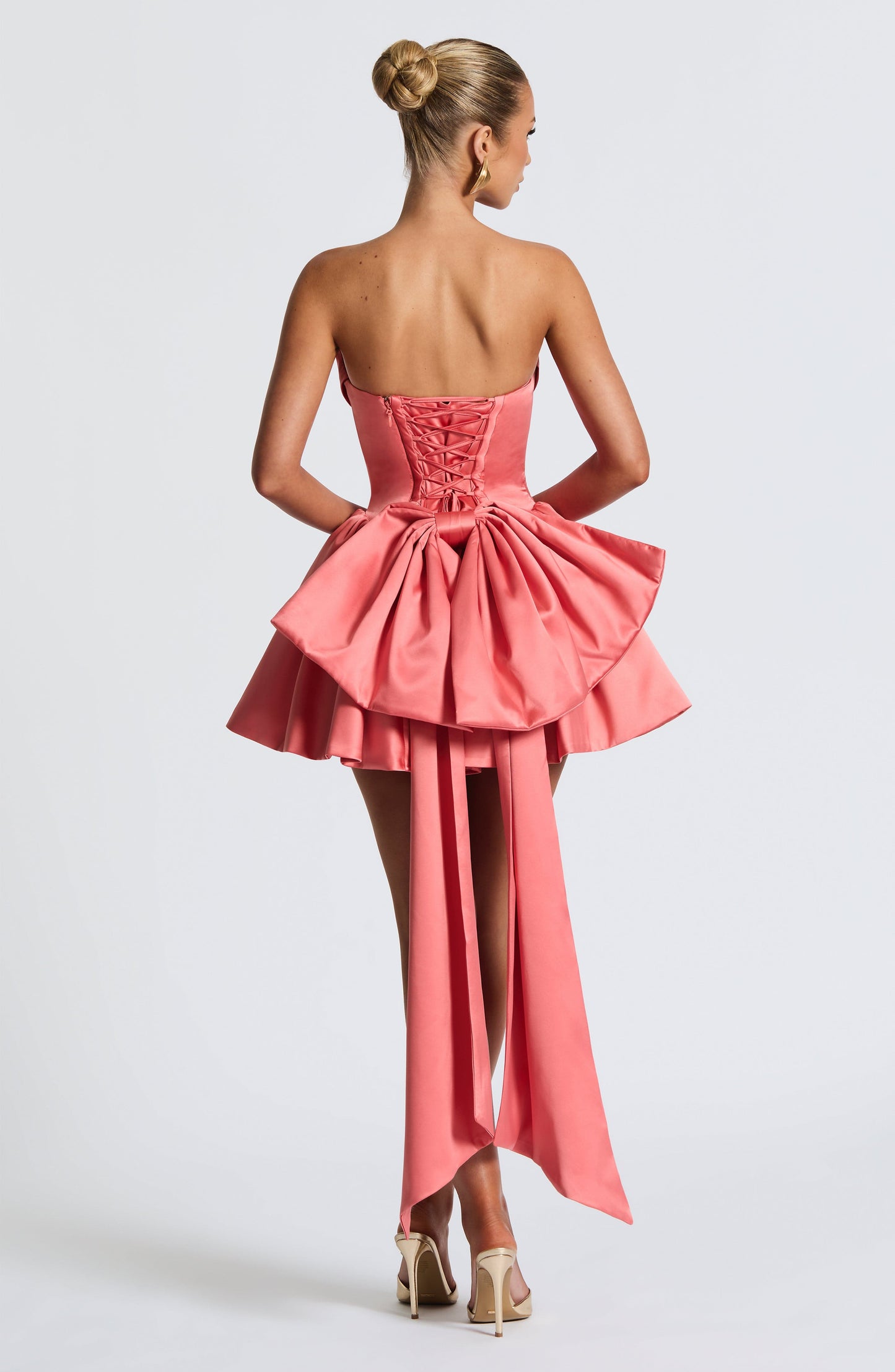 Trinity Mini Elbise – Coral Pembe