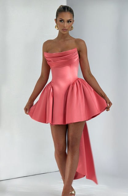 Trinity Mini Elbise – Coral Pembe