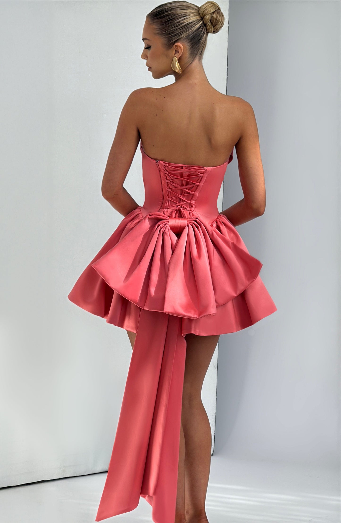Trinity Mini Elbise – Coral Pembe