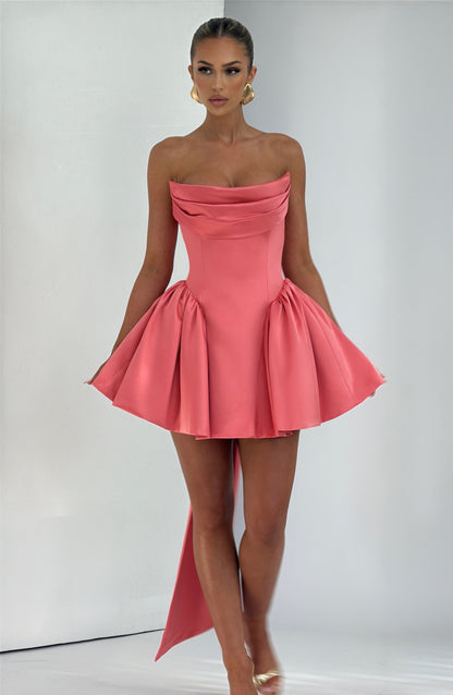 Trinity Mini Elbise – Coral Pembe